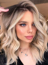 Ash Blonde Ombre Short Natural Glueless Human Hair Wigs for Caucasian Women-Everyday Wigs